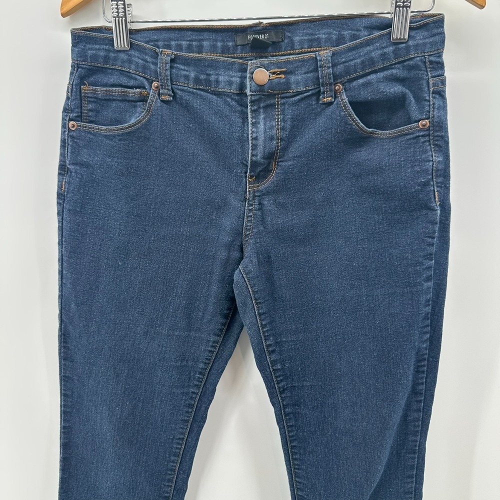 Forever 21 Skinny Jeans Womens 30 Blue Denim‎ Dark Wash Mid Rise Stretch Outdoor